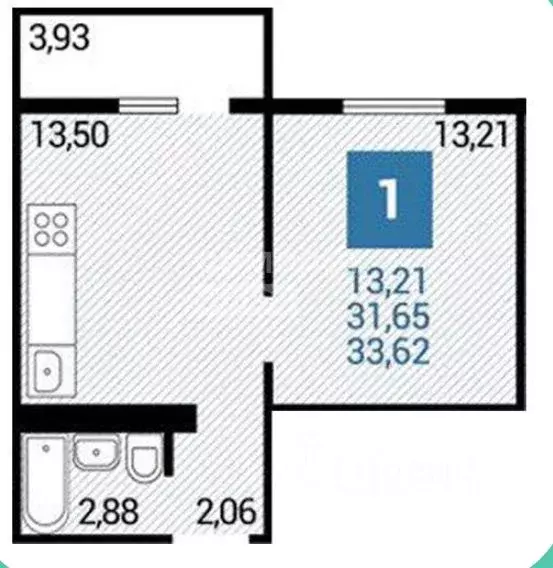 1-к кв. Краснодарский край, Анапа ул. Ленина, 235 (33.62 м) - Фото 1