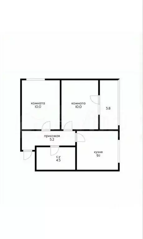 Квартира, 2 комнаты, 42.4 м - Фото 0