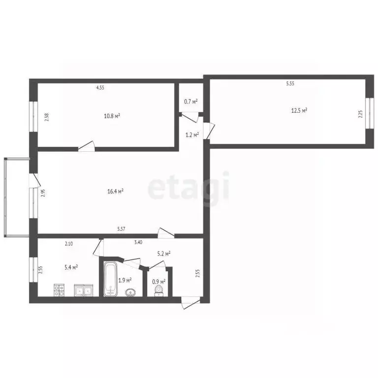 3-к кв. Ростовская область, Азов Азовский район, Зои Космодемьянской ... - Фото 2