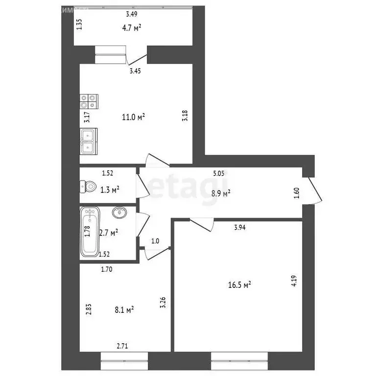 2-комнатная квартира: Мариинский, Хвойная улица, 8 (48.5 м) - Фото 0