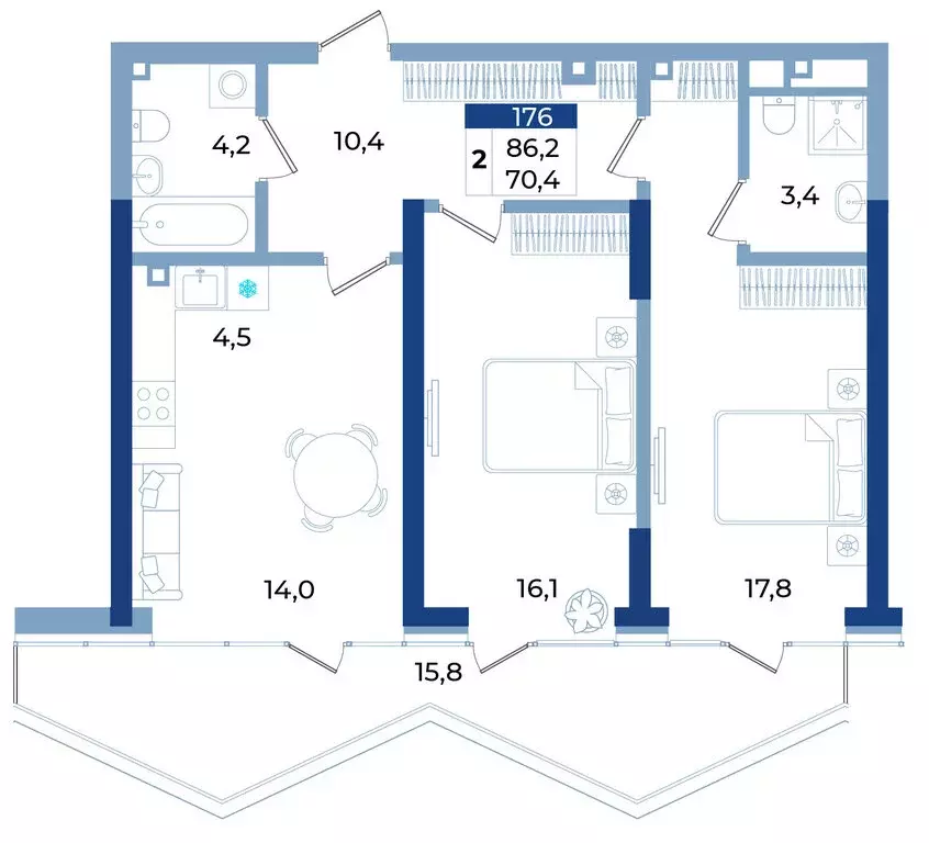2-комнатная квартира: Алушта, Октябрьская улица, 10 (86.2 м) - Фото 1