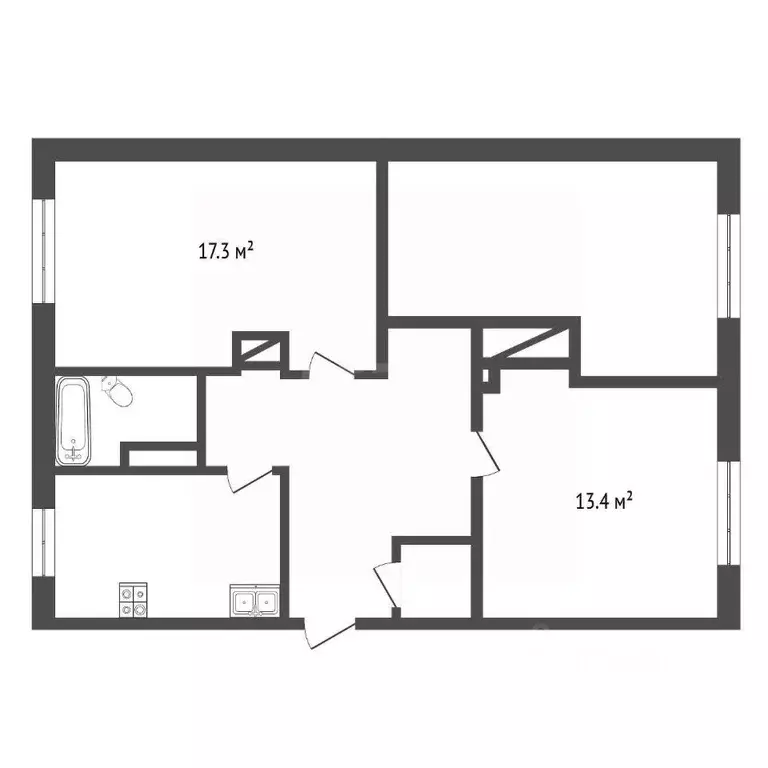 Комната Архангельская область, Архангельск ул. Адмирала Макарова, 12к1 ... - Фото 2