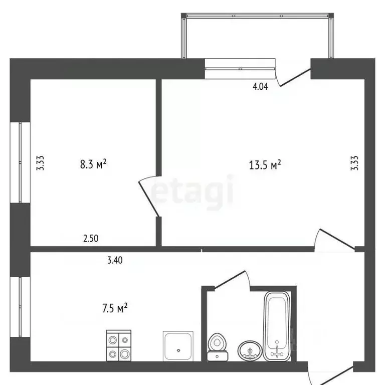 2-к кв. Москва Дмитровское ш., 17К2 (38.0 м) - Фото 1