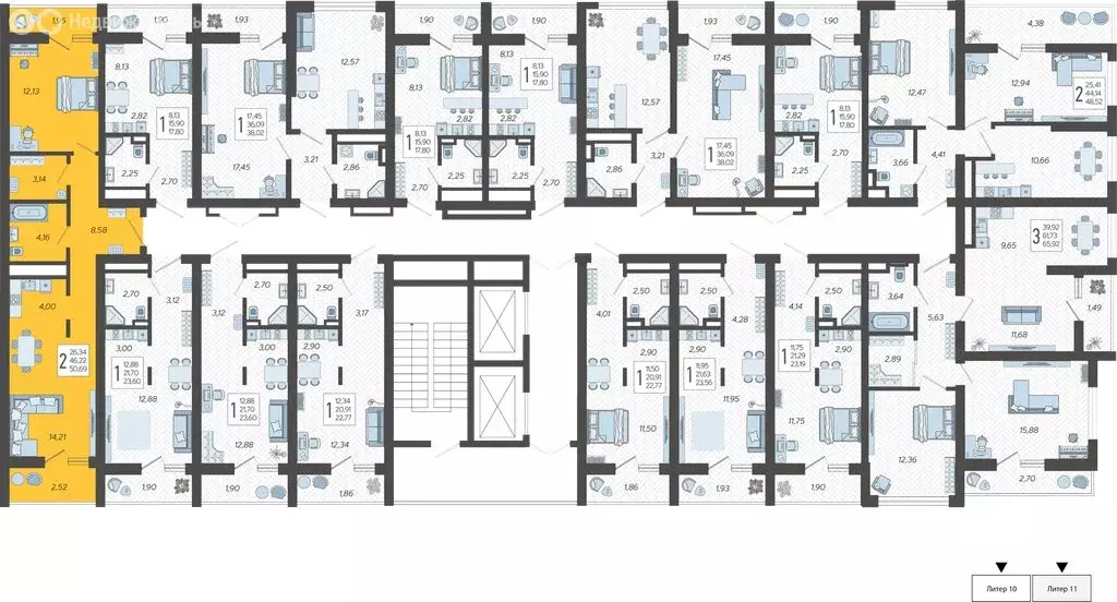2-комнатная квартира: Сочи, жилой комплекс Кислород, 11 (50.69 м) - Фото 1