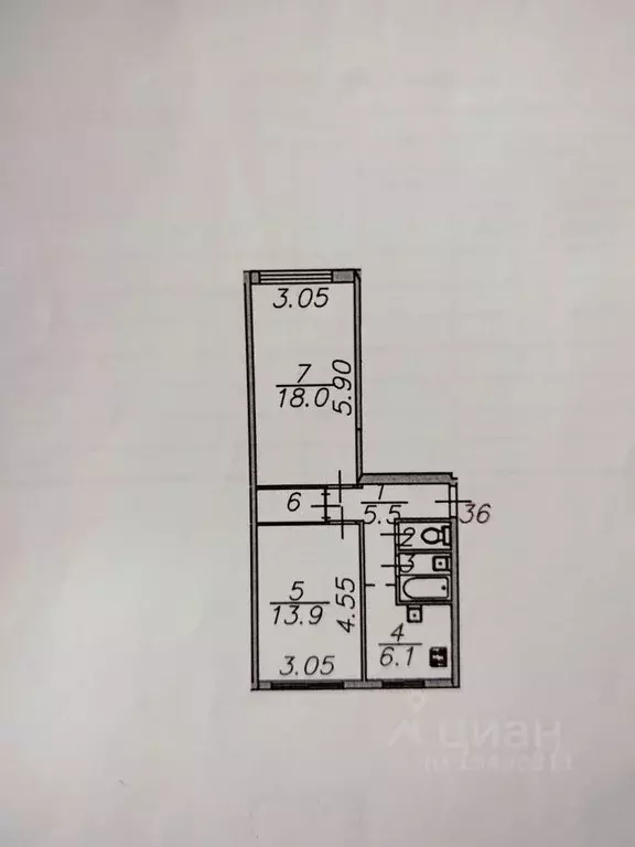 2-к кв. Астраханская область, Астрахань ул. Космонавтов, 6к1 (48.9 м) - Фото 2