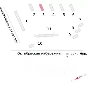 Студия Санкт-Петербург Октябрьская набережная жилой комплекс (25.6 м) - Фото 1