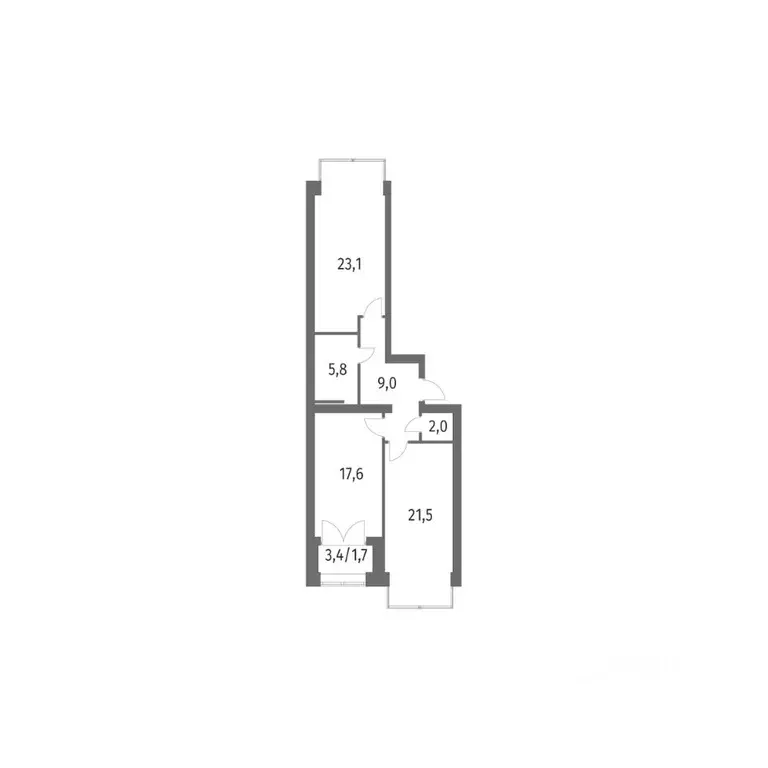 2-к кв. Санкт-Петербург ул. Академика Константинова, 1к1 (80.7 м) - Фото 0