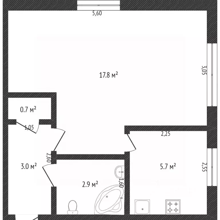1-к кв. Кемеровская область, Кемерово ул. Юрия Смирнова, 32 (29.9 м) - Фото 1