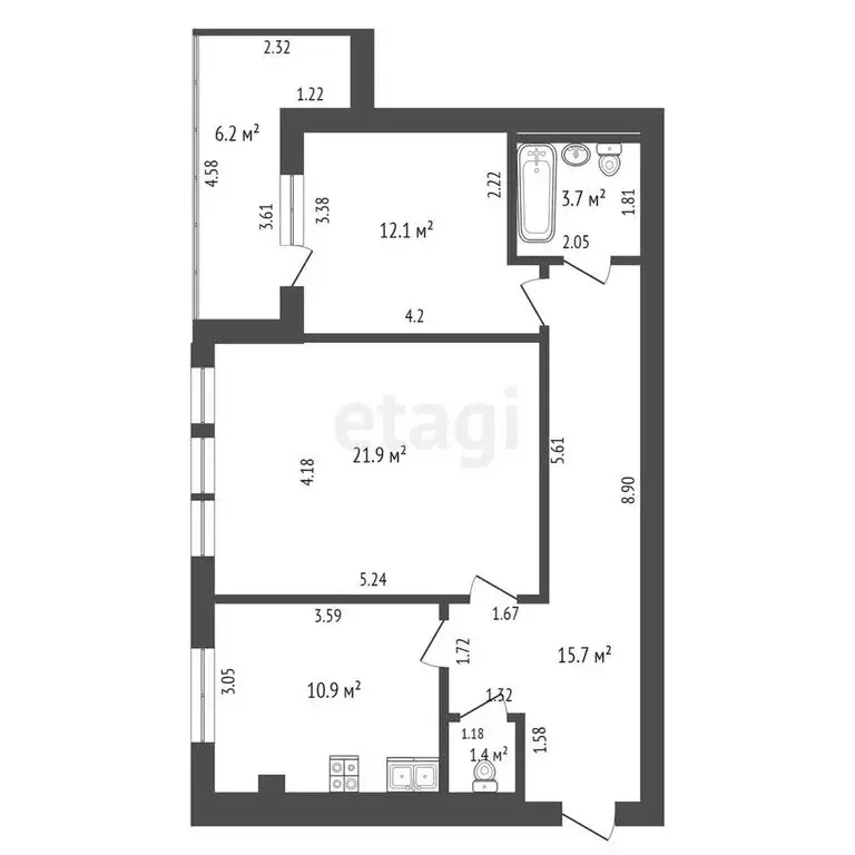 2-комнатная квартира: Калининград, Тихорецкая улица, 16А (71.9 м) - Фото 0