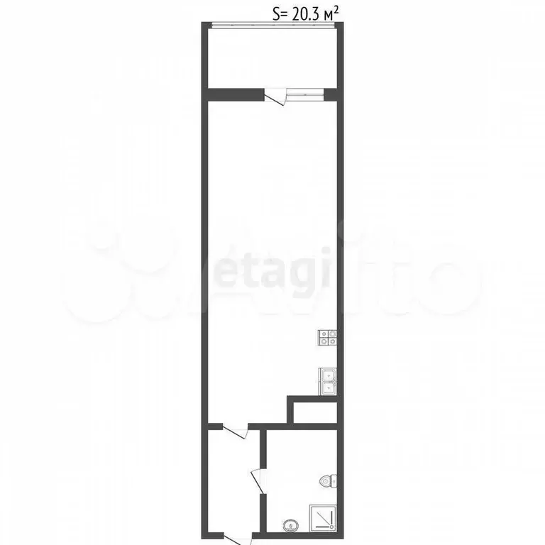 Квартира-студия, 20,3 м, 7/18 эт. - Фото 0