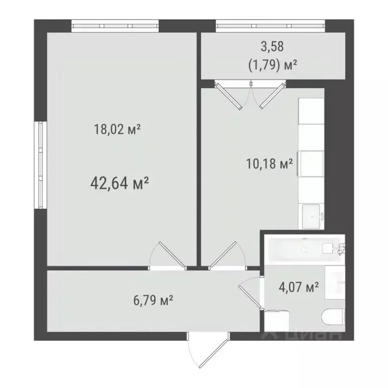 1-к кв. Сахалинская область, Южно-Сахалинск ул. Ленина (40.85 м) - Фото 0