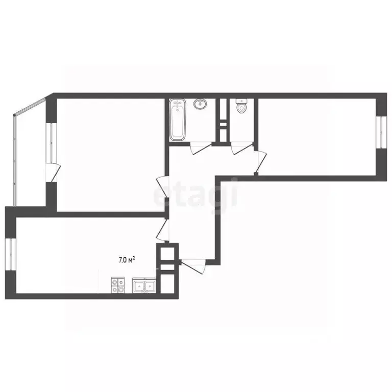 2-к кв. Московская область, Балашиха Изумрудный кв-л, 1 (57.7 м) - Фото 1