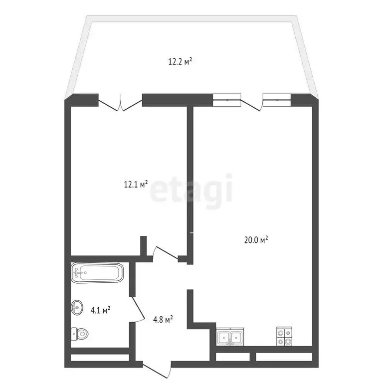 1-комнатная квартира: Анапа, проезд Золотой Берег, 2Е (51 м) - Фото 1