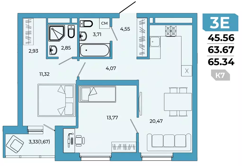 Продаётся 3-к квартира, 65.34 м - Фото 0