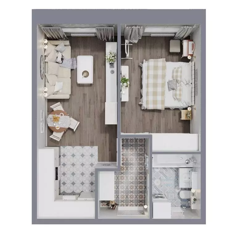 2-комнатная квартира: Маркова, квартал Стрижи, 16 (45.3 м) - Фото 2