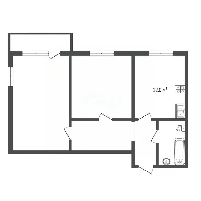 2-к кв. Тюменская область, Тобольск 15-й мкр, 28 (60.1 м) - Фото 2