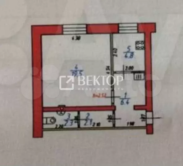 1-к. квартира, 34 м, 1/2 эт. - Фото 0