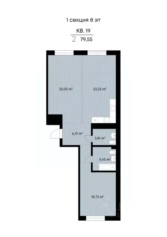 2-к кв. Иркутская область, Иркутск ул. Лебедева-Кумача, 25 (79.55 м) - Фото 0