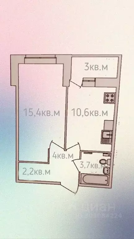 1-к кв. Санкт-Петербург Пулковское ш., 42к6 (35.9 м) - Фото 0