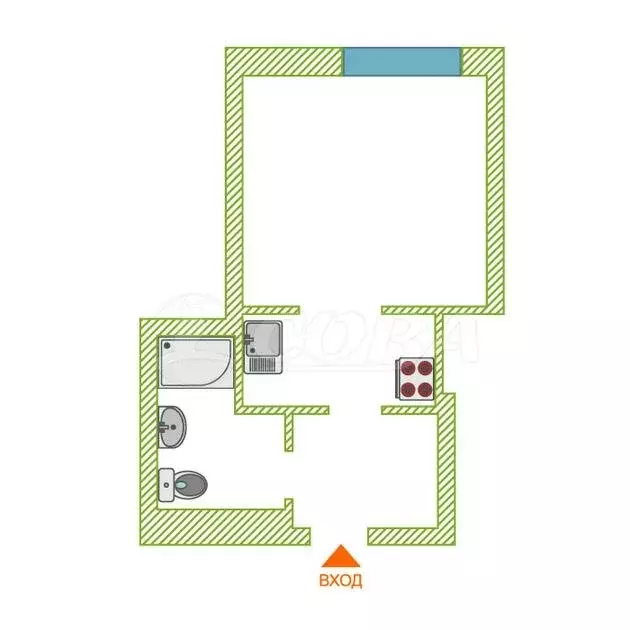 Квартира-студия: Тюмень, улица Фармана Салманова, 15 (23.6 м) - Фото 1