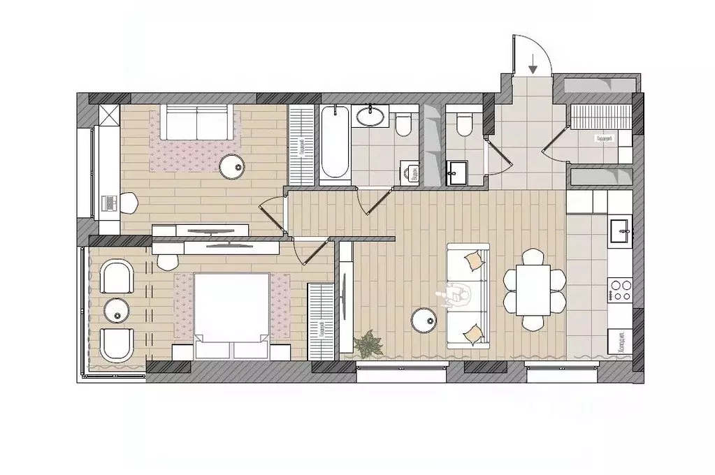 3-к кв. Кировская область, Киров Мелькомбинатовский проезд, 3 (73.8 м) - Фото 1
