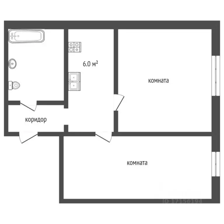 2-к кв. Тюменская область, Тюмень ул. 50 лет Октября, 63а (40.0 м) - Фото 2