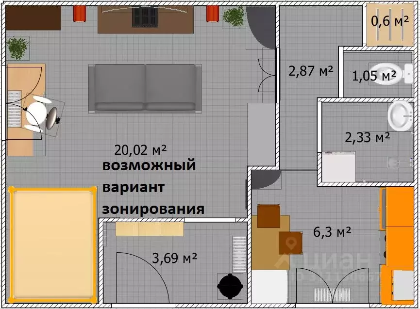 1-к кв. Омская область, Москаленки рп ул. Береговая, 8 (40.2 м) - Фото 0