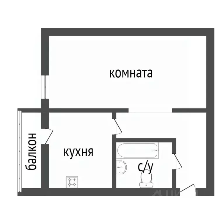 1-к кв. Курганская область, Курган ул. Гоголя, 88 (32.1 м) - Фото 2