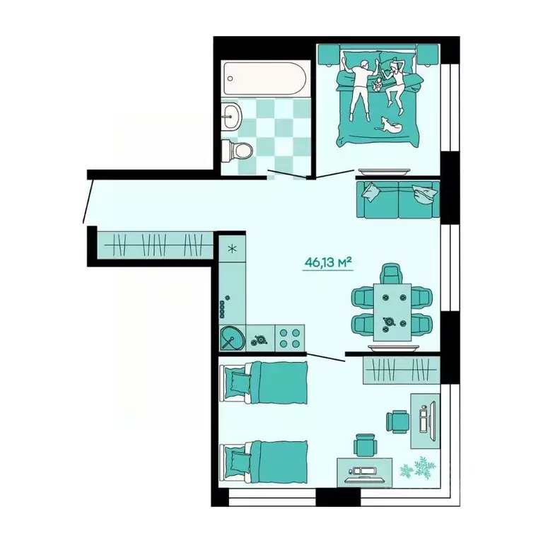 3-к кв. Приморский край, Владивосток ул. Грязелечебница (46.13 м) - Фото 1