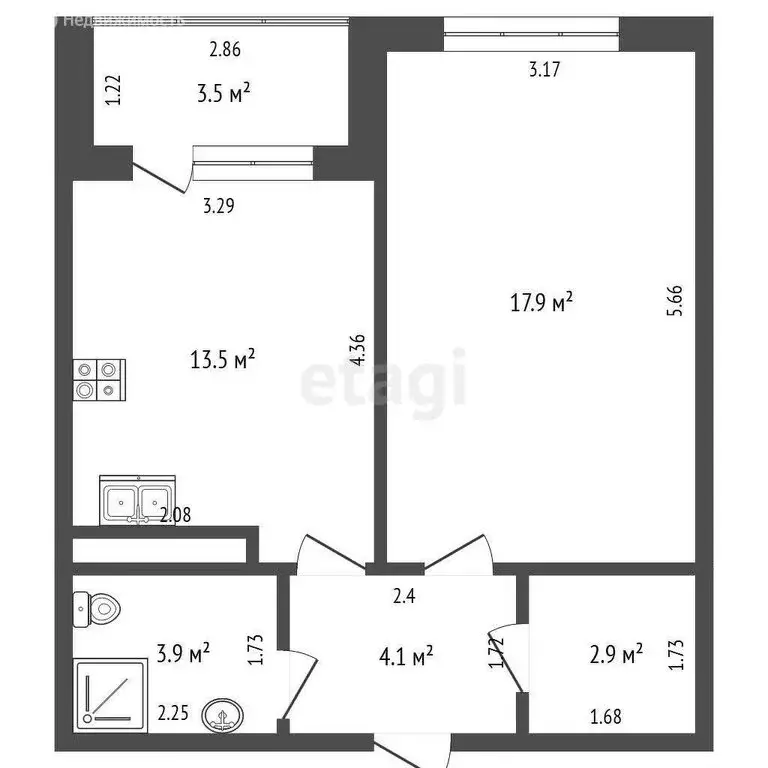 1-комнатная квартира: Восход, улица Авроры, 77 (45.8 м) - Фото 0