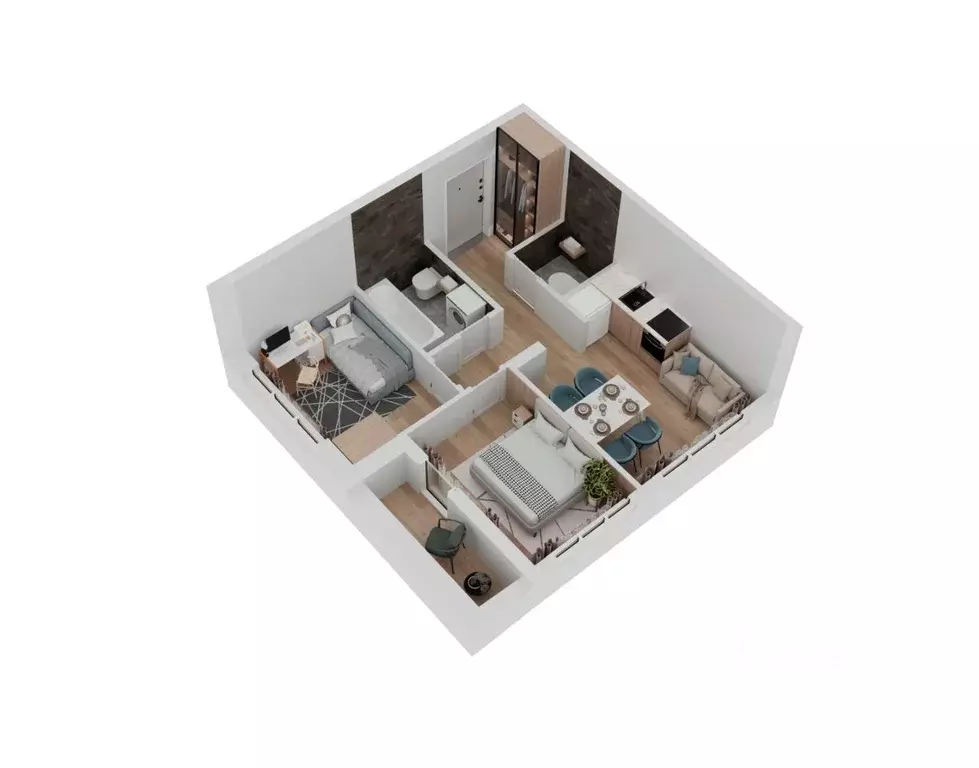 2-к кв. Башкортостан, Уфа Бионика Парк жилой комплекс, 3 (58.8 м) - Фото 2