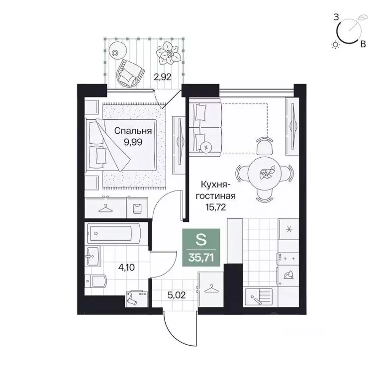 1-к кв. Волгоградская область, Волгоград просп. Имени В.И. Ленина, 59Г ... - Фото 1