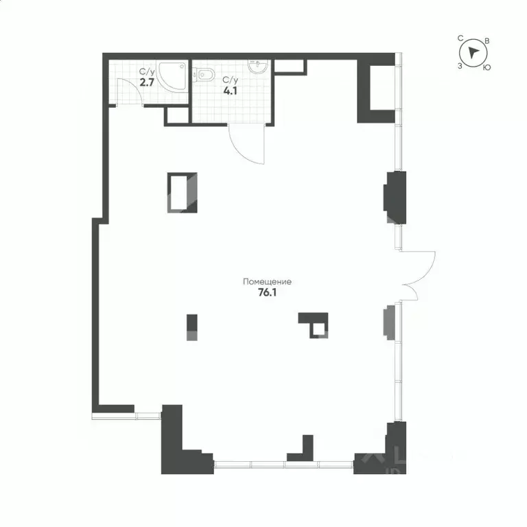 Торговая площадь в Москва 4-я оч., Шагал жилой комплекс, 3.3 (83 м) - Фото 2