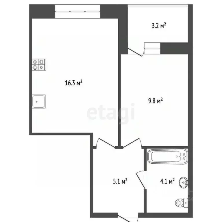 1-к кв. Ханты-Мансийский АО, Сургут ул. Ивана Захарова, 9/2 (38.5 м) - Фото 0