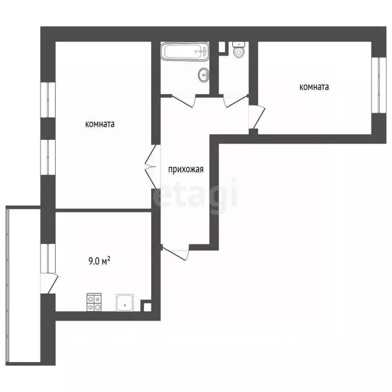 2-к кв. Чувашия, Чебоксары Гражданская ул., 29 (57.9 м) - Фото 2