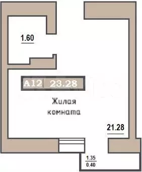 Квартира-студия, 23,3 м, 6/9 эт. - Фото 0