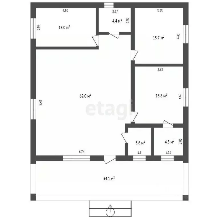 Дом в Крым, Сакский район, с. Уютное ул. Новая, 14 (163 м) - Фото 1
