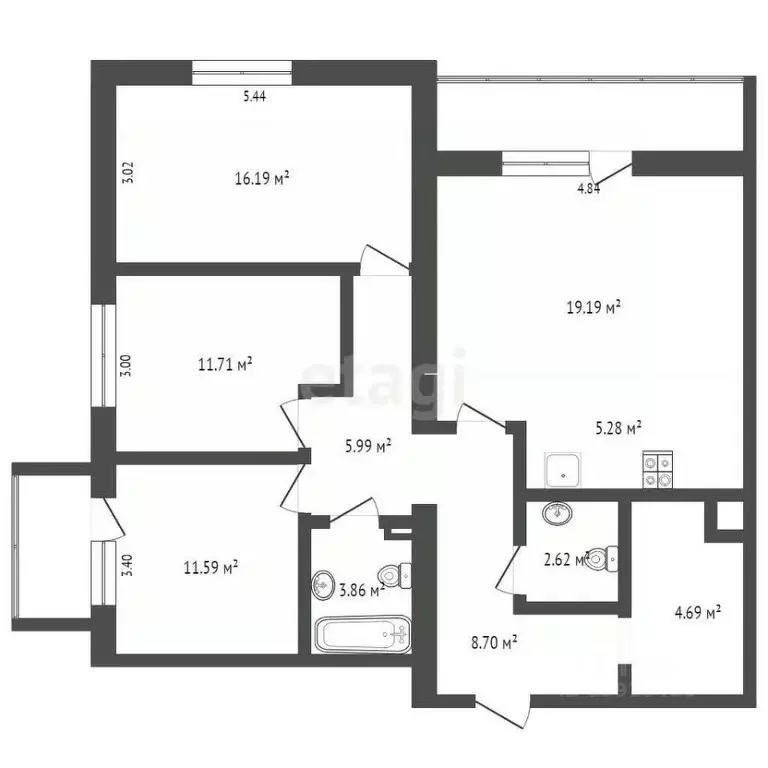4-к кв. Пермский край, Пермь ул. Анри Барбюса, 43к2 (90.4 м) - Фото 1
