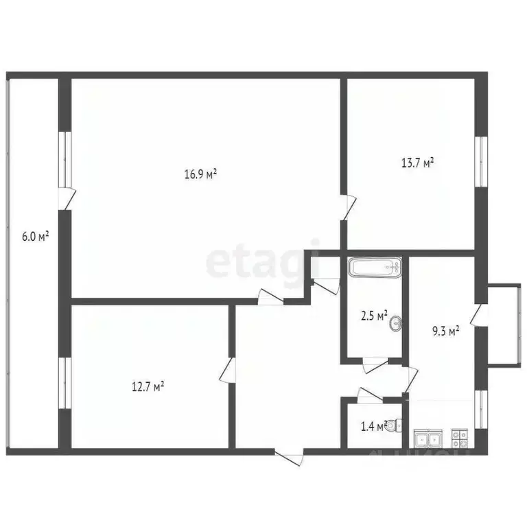 3-к кв. Крым, Феодосия ул. Гарнаева, 63литЗ (69.4 м) - Фото 1