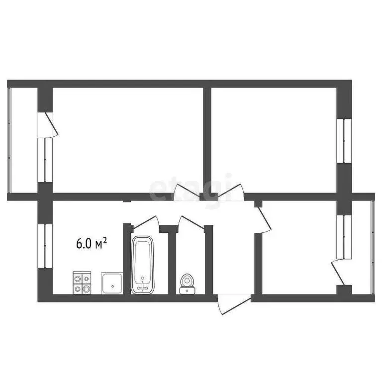 3-комнатная квартира: Абакан, проспект Дружбы Народов, 10 (61.6 м) - Фото 1