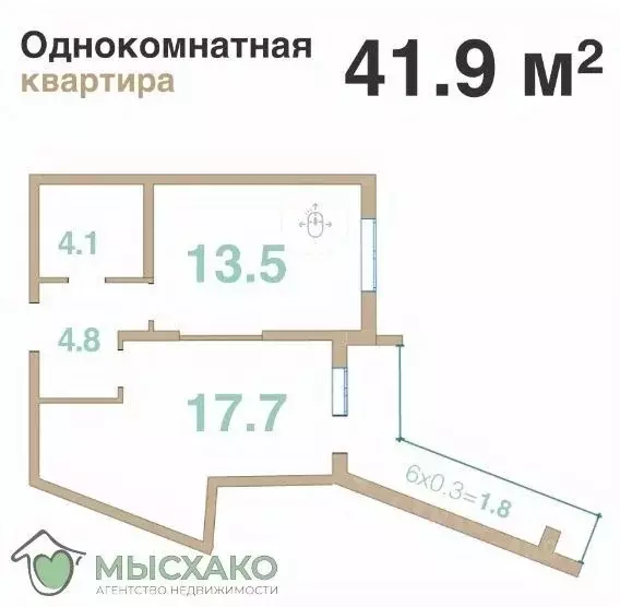 1-к кв. Краснодарский край, Новороссийск городской округ, с. Мысхако ... - Фото 1