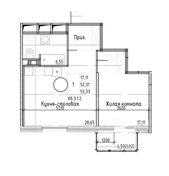 1-к кв. Санкт-Петербург Заставская ул., 30 (53.33 м) - Фото 0