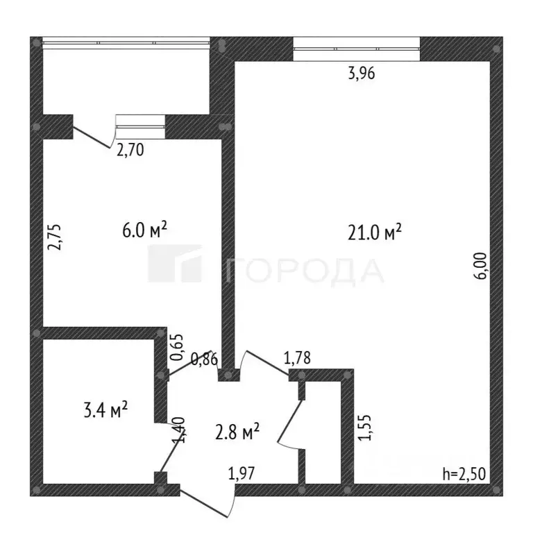 1-к кв. Алтайский край, Барнаул ул. Чеглецова, 72 (36.0 м) - Фото 2