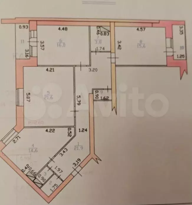 3-к. квартира, 97,9 м, 4/5 эт. - Фото 0