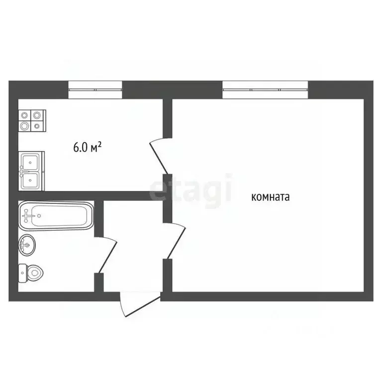 1-к кв. Московская область, Серпухов Российская ул., 40 (24.8 м) - Фото 2