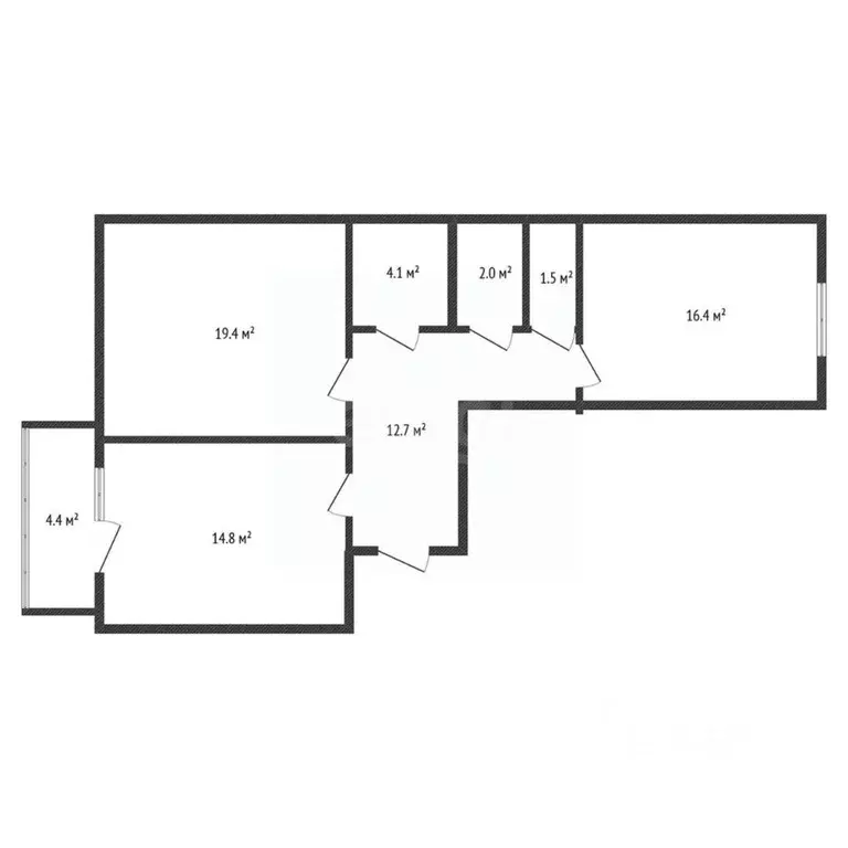 2-к кв. Карачаево-Черкесия, Черкесск Октябрьская ул., 376 (70.9 м) - Фото 1