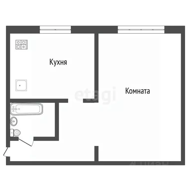 1-к кв. Бурятия, Улан-Удэ ул. Жердева, 56 (34.7 м) - Фото 1