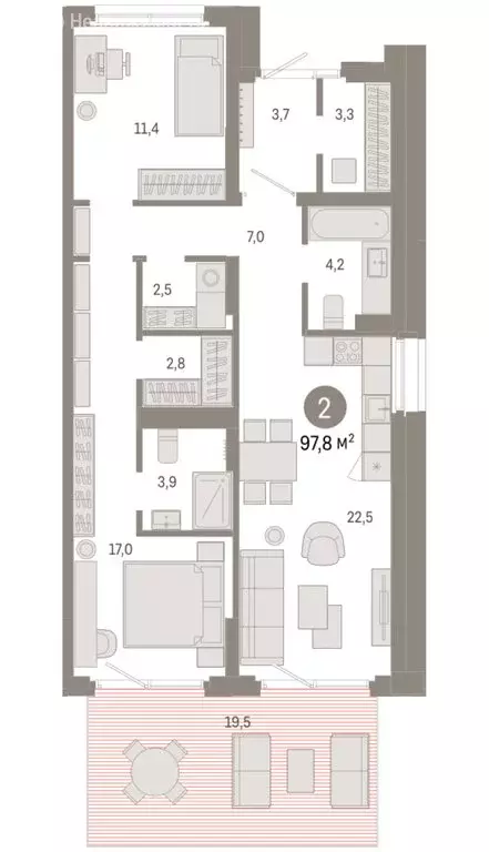 2-комнатная квартира: Екатеринбург, микрорайон Академический, 19-й ... - Фото 1