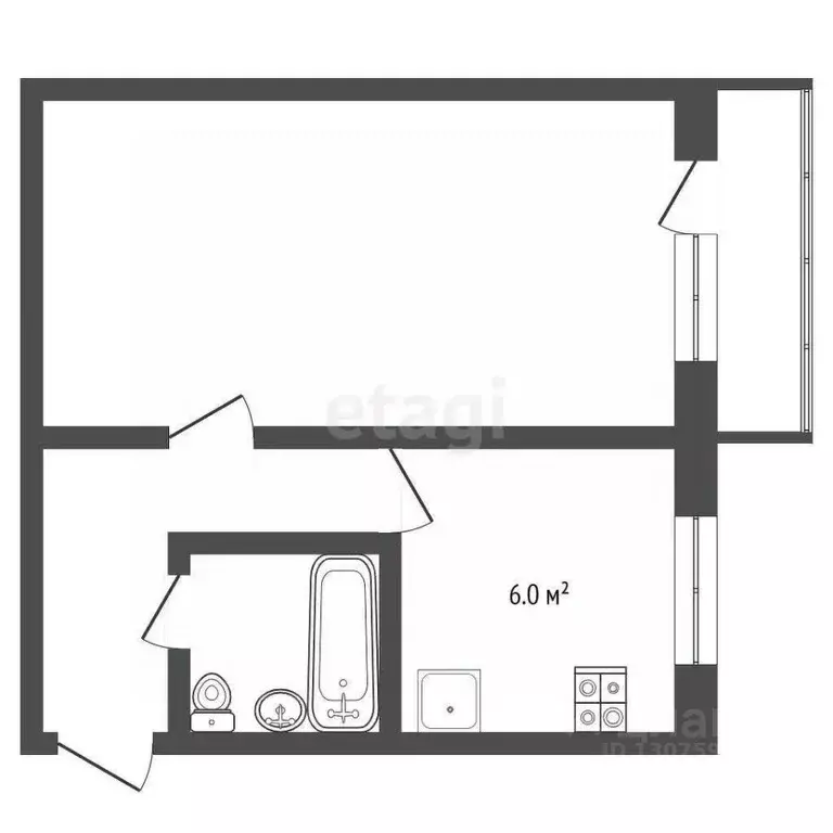 1-к кв. Ярославская область, Рыбинск Инженерная ул., 36 (28.8 м) - Фото 2