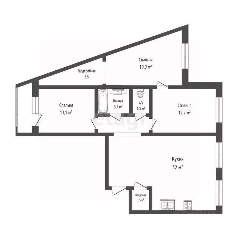 3-к кв. Тюменская область, Тюмень Восточный мкр, ул. Моторостроителей, ... - Фото 1